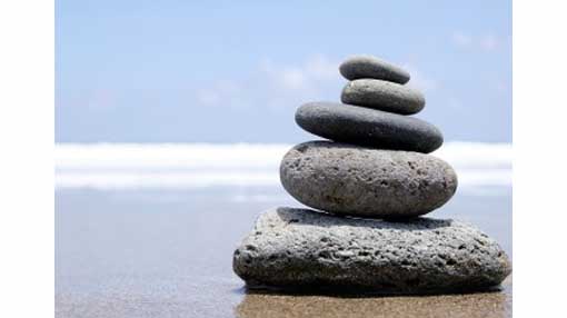 stacked stones on beach